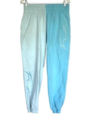 Fubu Womans large sweatpants y2k hiphop blue rap casual comfy SPELLOUT graphic